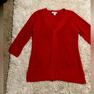 Cold water creek sweater fushia size large /14 3/4 sleeve